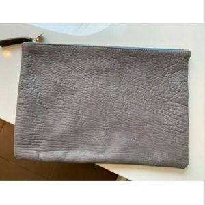Clare V Vivier Elephant Grey Gray Flat Clutch